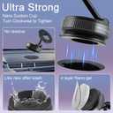 Upgraded Nano Gel Vacuum Magnetic Phone Holder, 360 Adjustable Foldable Magsafe Suction Cup Phone Mount for iPhone [89+LBS Suction+2800gf Magnet] Car Truck Accessories for Men Women