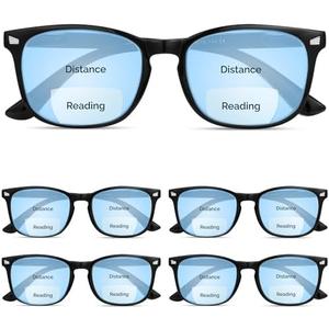 CCVOO 5 pack Reading Glasses for Women/Men, Bifocal, Progressive, Readers for Women/Men, Eye glasses, Blue Light Glasses +4.0