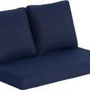 Goodgoods 48 x 24 Outdoor Loveseat Cushion Set, 1000+Hours Fade-Resistant & Water-Resistant Outdoor Furniture Chair Cushions with 30D High-Resilience Foam for Couch, Bench, and Swing, Midnight, 48 X 24 X 5.1 Inches