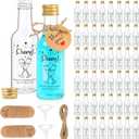 OurWarm 50 Pack Mini Liquor Bottles, 1.7oz/50ml Mini Shot Bottles with Gold Screw Caps Funnels Tags & Twines, Empty Liquor Bottles for Juice Alcohol Homemade Liquor Birthday Wedding DIY Party Favors