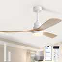 Sofucor 52 Inch Smart Wood Ceiling Fans with Lights, APP/Remote Control, 52 Inch MAX