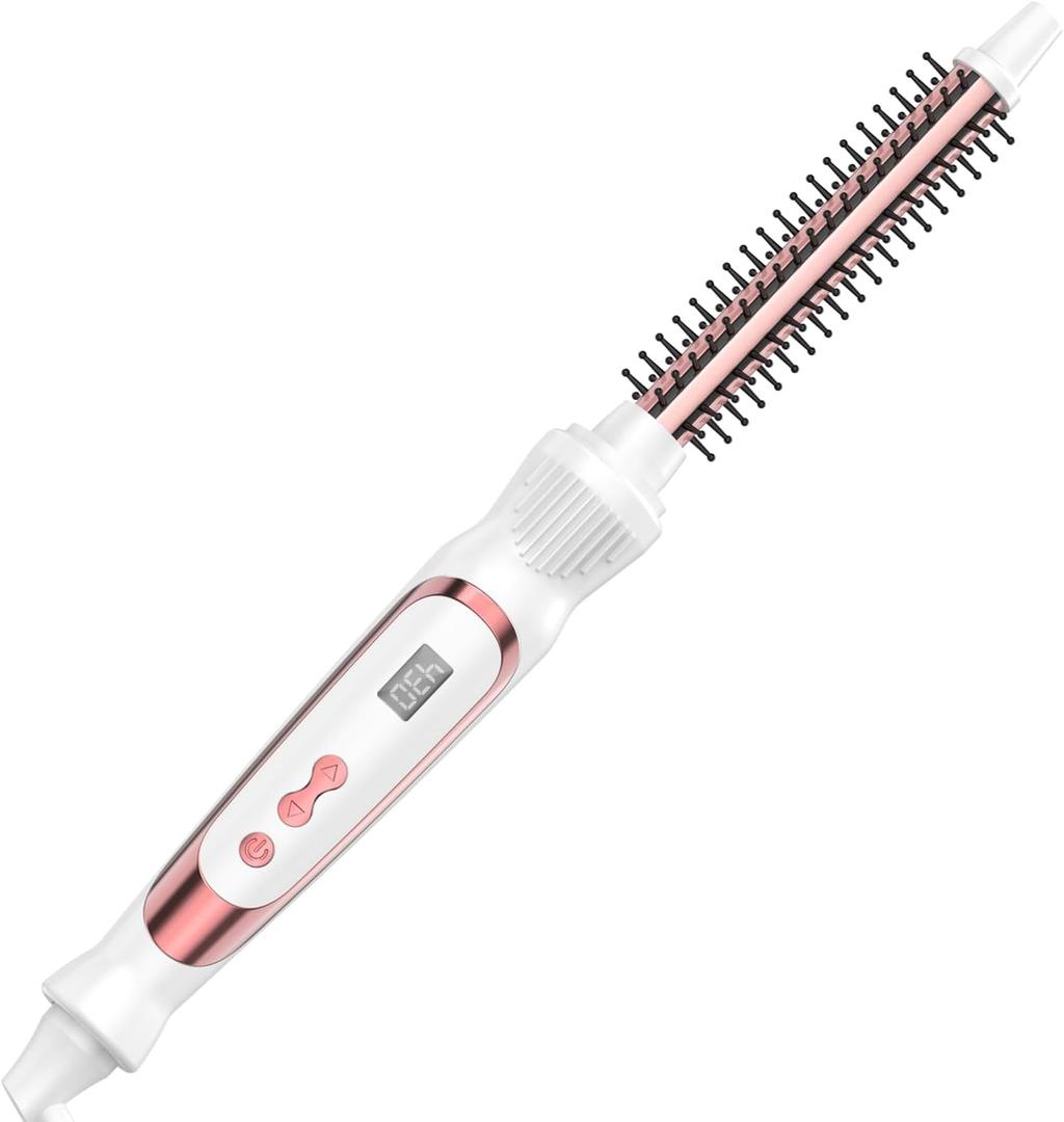 Thermal Brush 0.5 Inch Curling Iron Volumizing Heated Round Brush 1/2 Inch Ceramic Tourmaline Heated Hot, Multifunctional Styler Curling Wand (White, 0.5 inch)