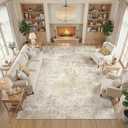 cotiled 10x14 Area Rugs Living Room: Washable Abstract Rug Beige