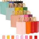 qiqee 32-Packs Paper Bags with Handles Bulk 8.26"6"3.15" Small Gift Bags 16 Different Senior Color Bags Multiple UsesSmall Size