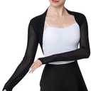 Dayrose Modal/Mesh Sleeve Women Ballet Shrug, Women Bolero Dance Top for Leotards, Dress (XL)