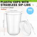 Ziliny 50 Sets Clear Plastic Coffee Cups with Sip Lids, Disposable Plastic PET Crystal Cups for Iced Coffee, Smoothie, Cold Beverage, Drink Shops and Party Catering(Clear,16 oz)