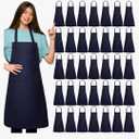Suhine 36 Pack Plain Bib Aprons Bulk with 2 Pockets Unisex Aprons Machine Washable Chef Aprons for Kitchen Restaurant Cooking