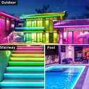 300 ft Outdoor LED Strip Lights Waterproof,IP68 Waterproof LED Light Strips with Remote,App Control Music Sync RGB Outdoor LED Rope Lights,LED Lights for Bedroom,Roof,Deck,2 Rolls of 150ft