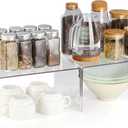 Acrylic Cabinet Organizer, Shelf Organizer, Set of 2 Spice Organization for Cabinet, Spice Rack, Stackable Kitchen Countertop Organizer | Cupboard, Pantry Shelves, and Storage Space Saver