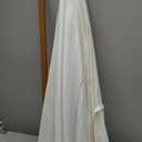 AMMSUN Boho Fringe Umbrella Outdoor Patio, 6.5ft UPF50+ Picnic Umbrella with Tassels with Steel Pole and Push Button Tilt, Antique White