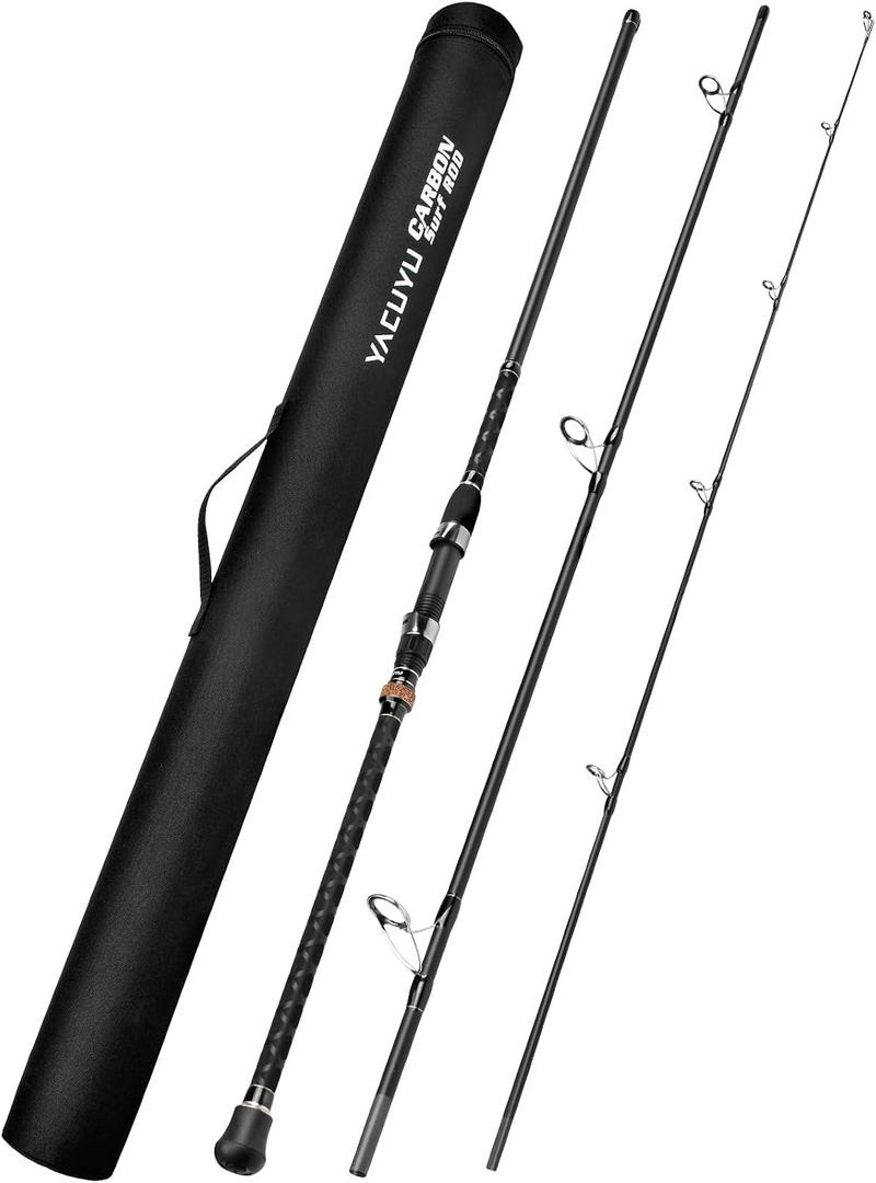 PROBEROS Surf Fishing Rod - Casting Spinning Fishing Rods with Tube(Case) 3 Piece 11' Carbon Saltwater Travel Surf Spinning Rods