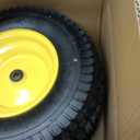 2Pcs 16x6.50-8 Tire and Wheel, 4 Ply Tubeless Lawn Mower Tires 16x6.50-8, Universal Fit Front Wheels 16x6.50x8 Lawn Tractor Tires, 3" Offset Hub, 3/4" 5/8" Bearings, 615lbs Capacity