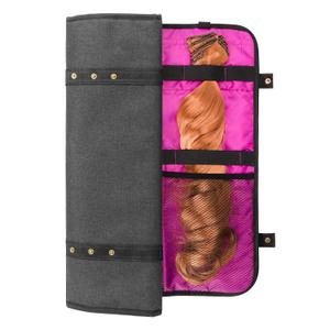 Linkidea Hard Shell Wig Storage Case with Hanger, Portable Travel Bag for Four Full Hair Extension Bundles (Black)