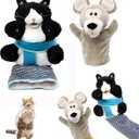 Mouse and Cat Wrestling Toy Puppet, Wrestler Play Doll Glove, Animal Arm Hand Funny Interactive Mice Cat Toy for Pet Lovers