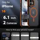 DEERLAMN Strong Magnetic Case for iPhone 16 6.1-Inch,[Compatible with Magsafe][Military Grade Drop Protection] Translucent Matte Shockproof Protective Phone Cover-Frosted Orange