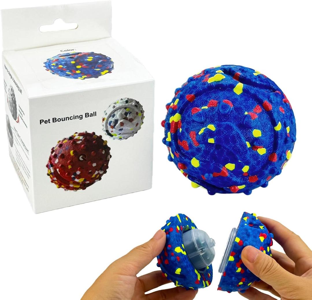 CAISHOW Electric Interactive Dog Toy Ball, Automatic Active Rolling Balls for Small Medium Dogs, Self Moving Bouncing Jumping Rechargeable Funny Pet Toys for Boredom Puppy Cat Kitten Indoor Outdoor (Vibrating Ball Blue)