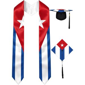 Country Flag Graduation Stole with Grad Cap - Generation Stole Class of 2026 for First Generation Student