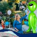 Zhanmai 3 Pieces 63 Inch Giant Inflatable Alien Blow up Jumbo Green Inflate Alien for Theme Birthday Party Favors Decorations Indoor Outdoor Photo Prep Halloween Easter Christmas Decorations