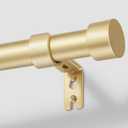 Zeerobee Curtain Rods for Windows 32 to 168, Gold Curtain Rod, Adjustable 1 Inch Heavy Duty Outdoor/Indoor Modern Drapery Pole, 32"-168"