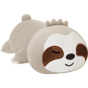 SQEQE Weighted Sloth Plush, Weighted Sloth Stuffed Animal, Cute Sloth Plushies Sloth Pillow Toy Gift for Kids Adults Brown 9.8 Inch, 0.8 Lbs