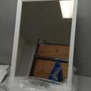 Retro-Style Medicine Cabinet with 17x27 Solid Wood Mirror Frame, Bathroom Recessed Wall Cabinet, Living Room Wood Storage Cabinet, White