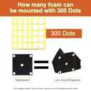 300-Pack Double-Sided Adhesive Dots for Acoustic Foam Panels, Sound Insulation Installation25mm Diameter, 1mm Thick Durable and Reusable Mounting Tape