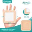 Dimora Silicone Foam Dressing with Border 40 Pack, Adhesive 4"x4" Wound Dressing Large Bandage for Wound Care