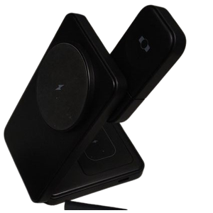 3 in 1 Magnetic Charging Station, 15W Fast Wireless Charger Compatible with MagSafe Charger Stand for iPhone 17 16 15 14 13 12, Apple Watch Charger & AirPods, Foldable Travel Charging Dock, Black