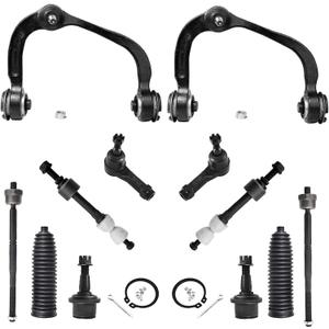 ASTARPRO 12pcs Front Upper Control Arms and Lower Ball Joints + Straight Shaped Sway Bar Links + Inner and Outer Tie Rod Ends and Boots Compatible with 2005-2008 Ford F-150 Lincoln Mark LT 2WD