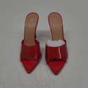 Women Clear Pointed Toe Sandals Stiletto Heels Transparent Strap High Heels Slip on Mules for Women Size 10