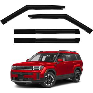 Canvcle Santa Fe Rain Guards - Window Visors for Hyundai Santa Fe 2024 2025 2026, Outside-Mount Tape-On Side Window Wind Deflectors for Santa Fe Accessories, Vent Visors Shades Rainproof 4PCS