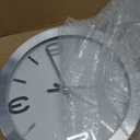 Bernhard Products Modern Wall Clock 10 Inch Silver Silent Non Ticking Battery Operated Round Elegant Metal Quality Quartz for Kitchen Home Office Clock with 3D Numbers, Easy to Read (Silver & Afternoon White)