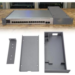 1U 19" Rack Mount with PSU Tray, Compatible with Ubiquiti UniFi USW-Pro-Max-16-PoE Network Switch, Ventilated Bracket