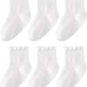 HONGTEYA 5 Pairs Toddler Ruffle Socks for Girls Non Slip Baby Socks with Grips for 1-2 Years 3-4 Years 5-6 Years Girls Boys
