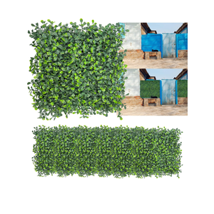 Artificial Grass Wall Backdrop,10"x 10"(16P) Boxwood Faux Green Wall Panels for Interior Wall, Greenery Wall,Garden and Indoor Outdoor Plant Wall Decor