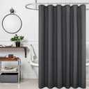 KOUFALL Dark Grey Shower Curtains for Bathroom Set with Hooks,Waterproof Linen Cloth Fabric Shower Curtain,Charcoal Grey,72x72 Inch