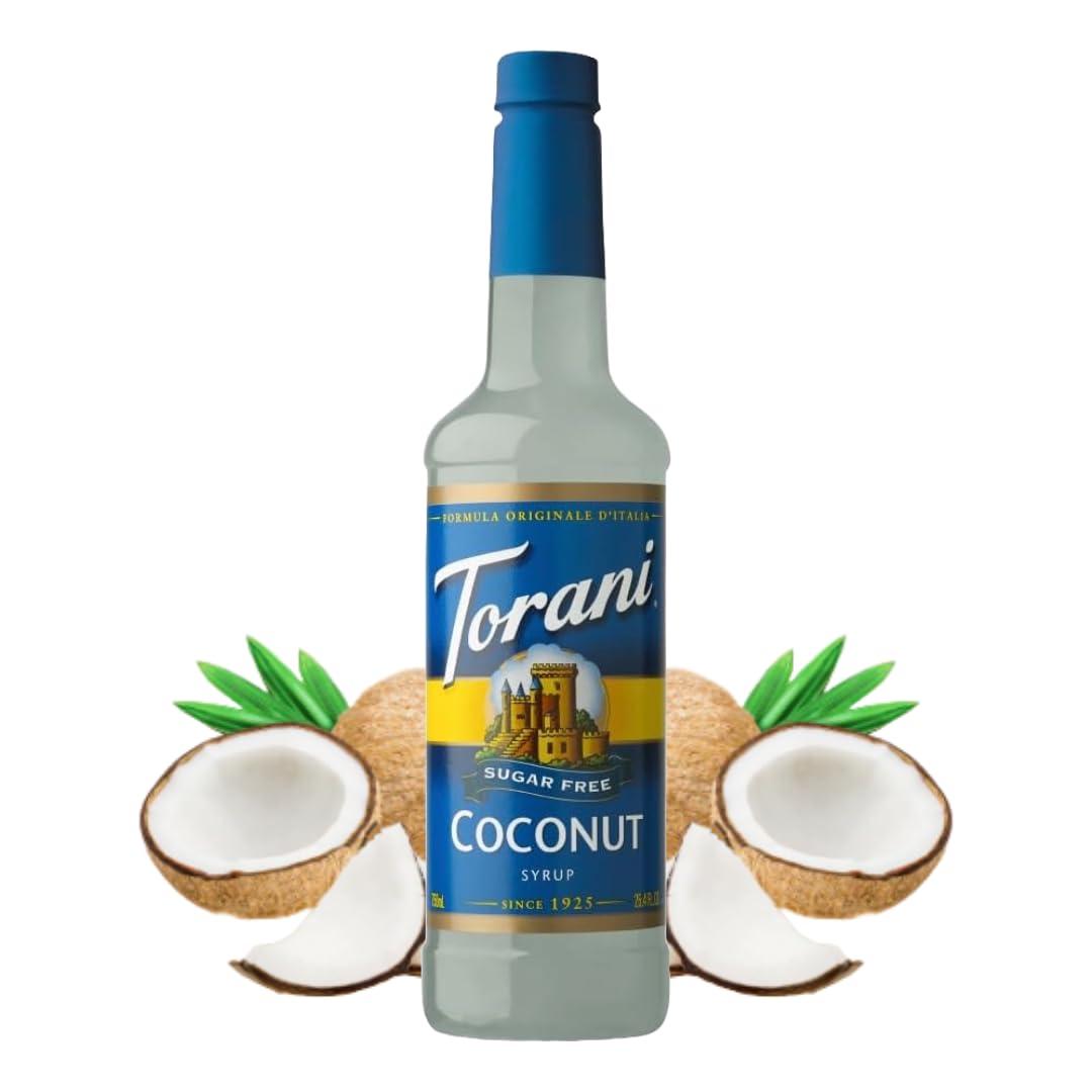 Torani Sugar Free Syrup, Coconut, 25.4 Ounces (Pack of 1) (EXP 10/14/27)