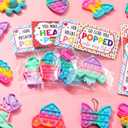 24 Pack Easter Gifts for Kids - Dinosaur Pop Fidget Toy with Gift Cards for Kid Boy Girl, Bulk Kid Easter Egg Fillers Party Favors School Classroom Prizes Exchange Goodie Bags Stuffers