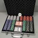 Comie Poker Chips,500PCS Poker Chip Set with Aluminum Travel Case,11.5 Gram Poker Set for Texas Holdem Blackjack Gambling (Red Green Black White Blue - 500 Chips)