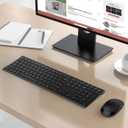 Wireless Keyboard and Mouse, Vssoplor 2.4GHz Rechargeable Compact Quiet Full-Size Keyboard and Mouse Combo with Nano USB Receiver for Windows, Laptop, PC, Notebook-Black