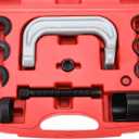 13Pcs Upper Control Arm Bushing Removal Tool Repair Kit Fit for Ford GM Chrysler, Forged C Frame Service Tool Set