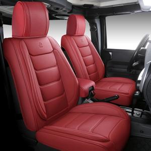 Full Coverage Car Seat Covers Custom Fit for 07-22 Jeep Wrangler JK/JL 2/4 Doors Sahara Unlimited Sport Snuggly Gladiator with Waterproof Leatherette (Wine Red, 07-22 (2-Door))