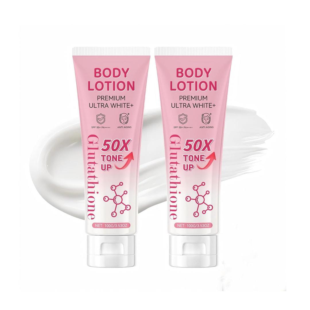 Glutathione 50x Tone Up Body Lotion, 2 Packs Moisturizing and Hydrating Body Lotion, All Over Body Scented Deep Nourishing Skin, Soft and Skin-Friendly for Women (2 Packs)