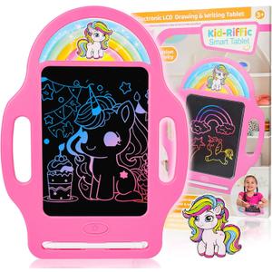 Unicorn 8.5 Inch LCD Writing Tablet for Kids 2-6, Drawing Tablet Doodle Board with Handle, Travel Car Toy for Girls, Educational Sketch Pad Birthday Christmas Gift (Pink)
