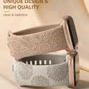 Odbeai Floral Engraved Band Compatible with Apple Watch Bands for Women 38mm 40mm 41mm 42mm 44mm 45mm 46mm 49mm,Soft Silicone Cute Sport Strap for iWatch Bands Women Series 11 10 9-1 SE Ultra1/2/3
