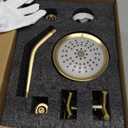 2 Handles Shower Faucet Set,Tub and Shower Trim Kit with Rough-in Valve,2 Handle Shower Faucet with 3 Modes Rainfall Shower Head,2 Knobs Single Function Shower Faucet,Brushed Gold,1A4MK-W