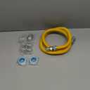 AMI PARTS 48" Flexible Gas Line Kit Yellow Coated, Gas Hose Connector Kit for Dryer, Stove, Water Heater,5/8" OD(1/2" ID) Stainless Steel Gas Line with Connector 1/2" MIP &1/2"FIP & 3/4"MIP Fitting