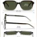 STGATN Retro Square Polarized Sunglasses for Men, UV400 Protection Sun Glasses, Trend Acetate Frame Shades (4. Two-tones Frame Green Lenses)