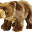 JIANEEXSQ Realistic Brown Bear Stuffed Animal Plush Toy, Simulation Brown Teddy Bear Plushies Soft Toy, Birthday Gift Decor