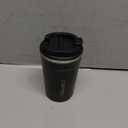 YINBAOGE Insulated Travel Coffee Mug, Spill & Leak Proof, Portable To Go Camping Stainless Steel Coffee Tumbler, Reusable Thermal Coffee Cup with Lid for Hot & Cold Drinks (2nd-Black, 12 OZ)